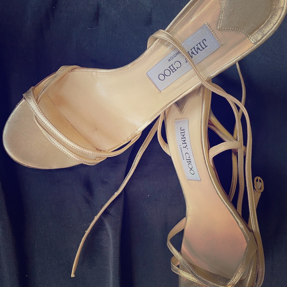 Jimmy Choo strappy metallic sandals